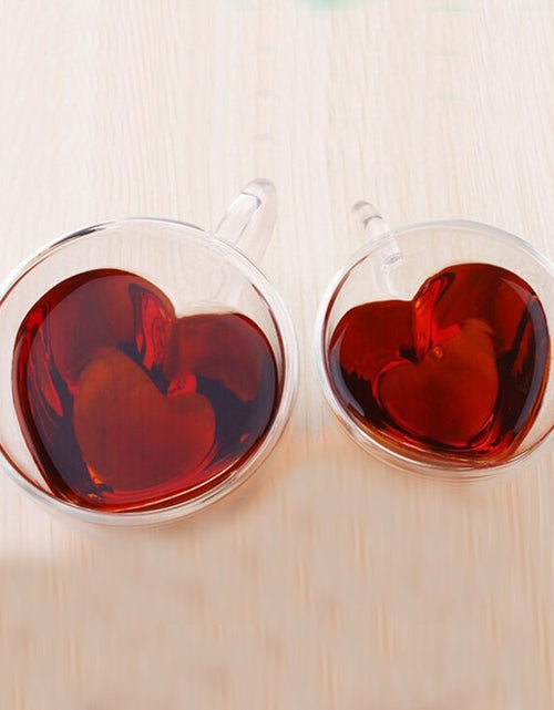 Load image into Gallery viewer, Double Wall Heart Glass Cup
