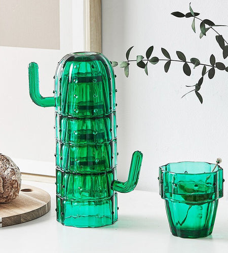 Nordic Cactus Stackable Glass Set