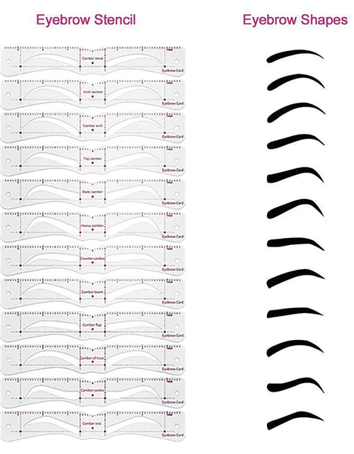 Load image into Gallery viewer, 12Styles Reusable DIY Eyebrow Stencil Set
