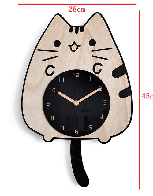 Load image into Gallery viewer, 3D Wooden Cartoon Cats Wall Clock
