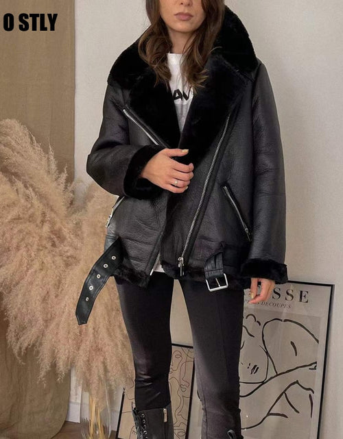 Load image into Gallery viewer, High Quality Woman&#39;s Faux Leather Fur Coat
