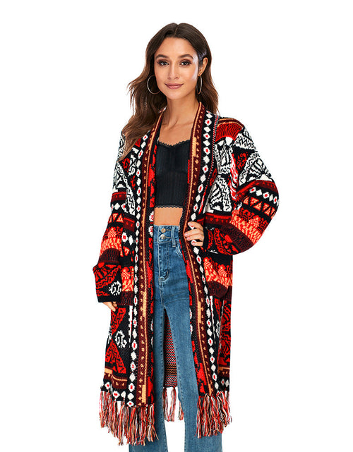 Load image into Gallery viewer, Ethnic Fringe Cardigan
