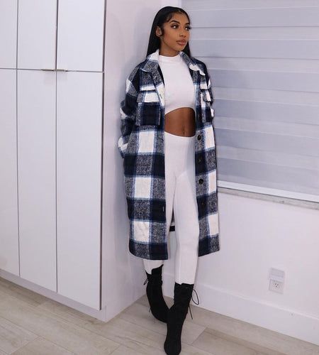 Elegant Checkered Coat